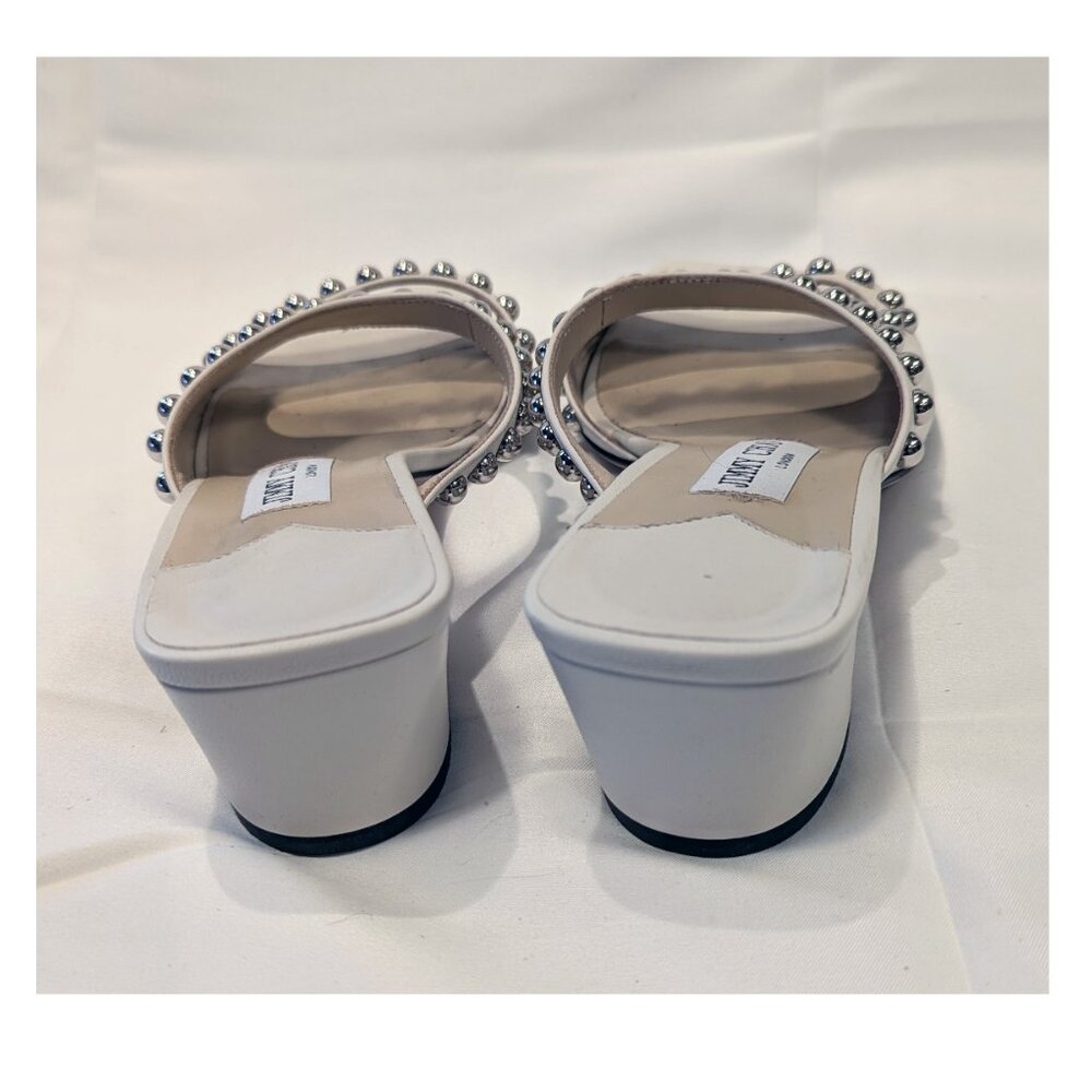 Jimmy Choo Ivory Studded Slide Sandal Sz 38 Color: Latte - Picture 3 of 9